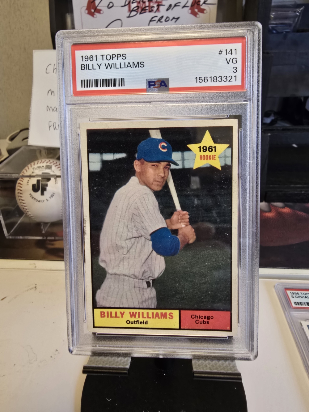 1961 Topps Billy Williams Rookie RC #141 Chicago Cubs - PSA 3 VG